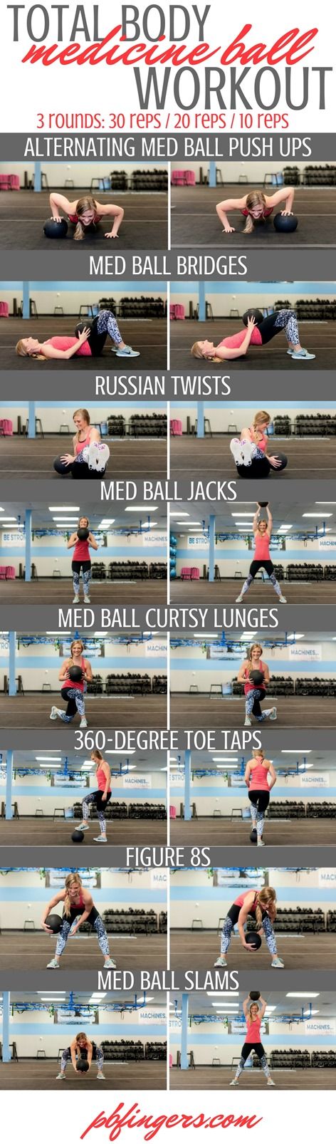 Total Body Medicine Ball Workout www.pbfingers.com... All you need is a medicine...