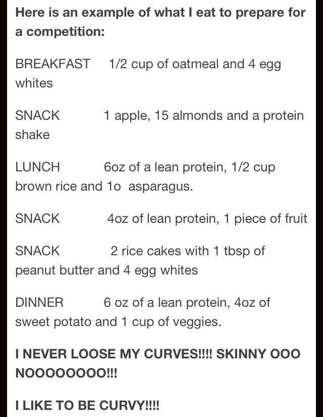 female figure competition diet plan