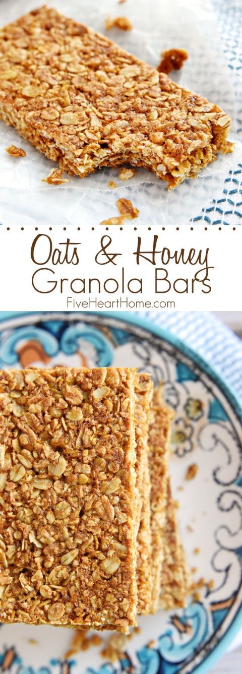 Oats and Honey Granola Bars ~ these homemade, all-natural granola bars are baked...