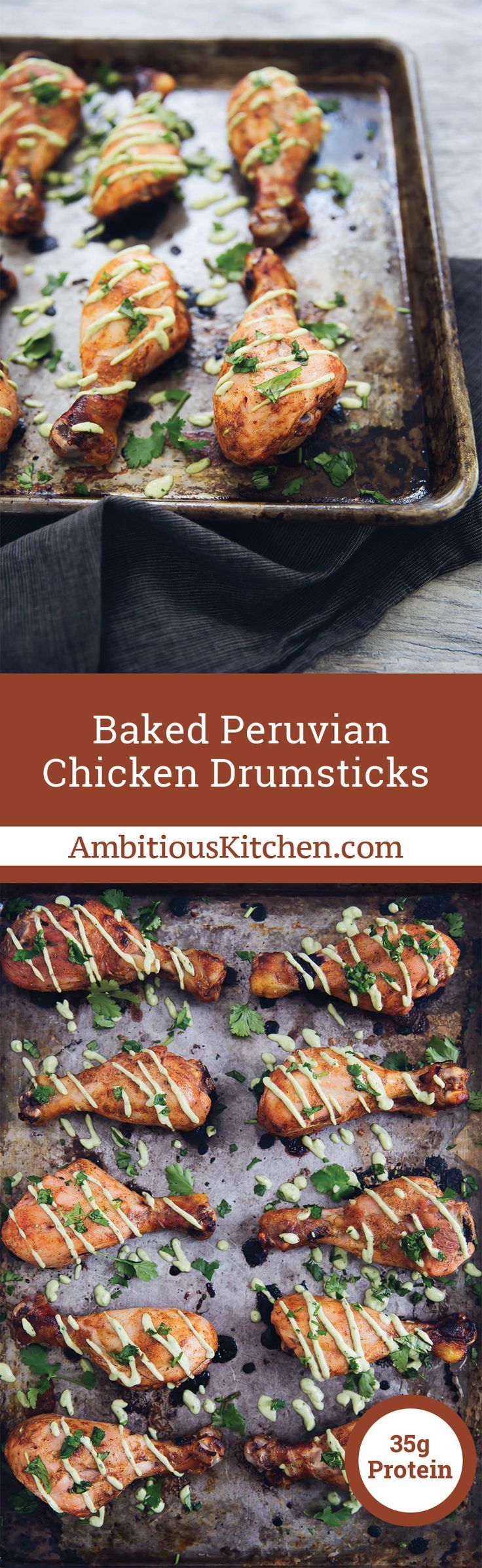 Peruvian Chicken Drumsticks are marinated with lime, garlic, peruvian spices and...