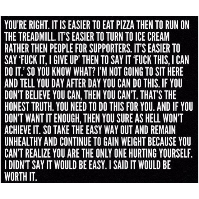 Do it NOW or stop talking about doing it. Stop whining. Stop bitching about be...