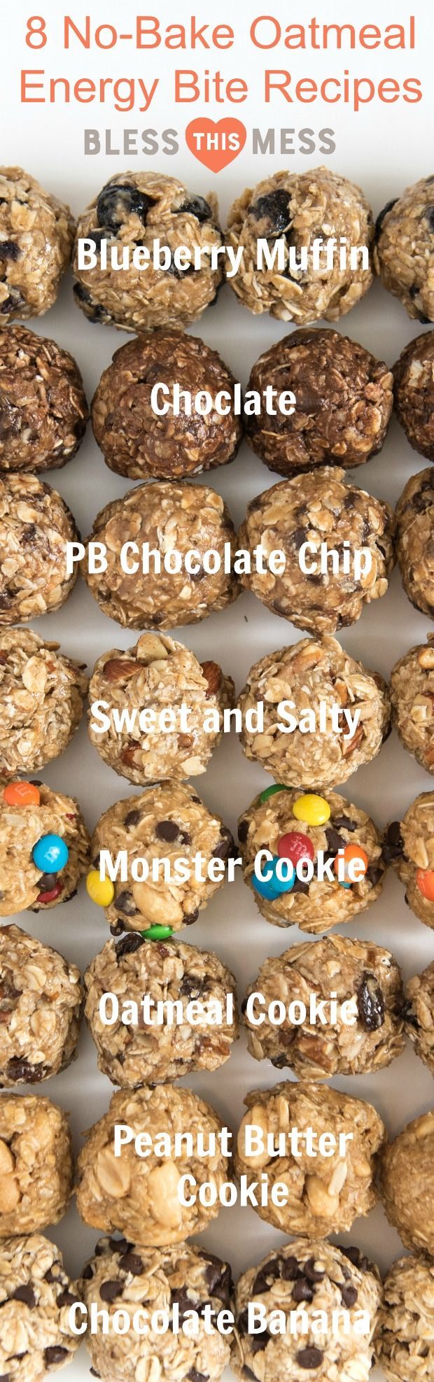Monster Cookie No-Bake Oatmeal Energy Balls