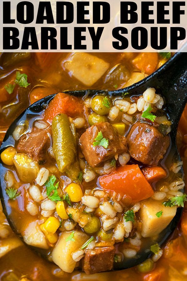 BEEF BARLEY SOUP RECIPE- Quick, easy, healthy, classic, old fashioned, hearty, b...