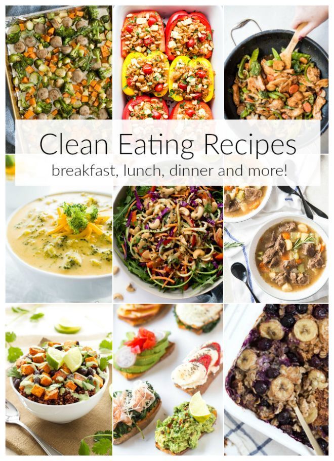 Clean Eating Recipes including recipes for breakfast, lunch, dinner and meal pre...