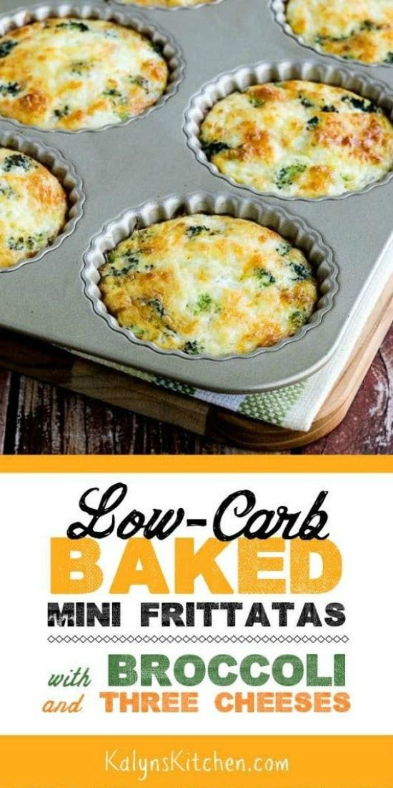 Low-Carb Baked Mini Frittatas with Broccoli and Three Cheeses