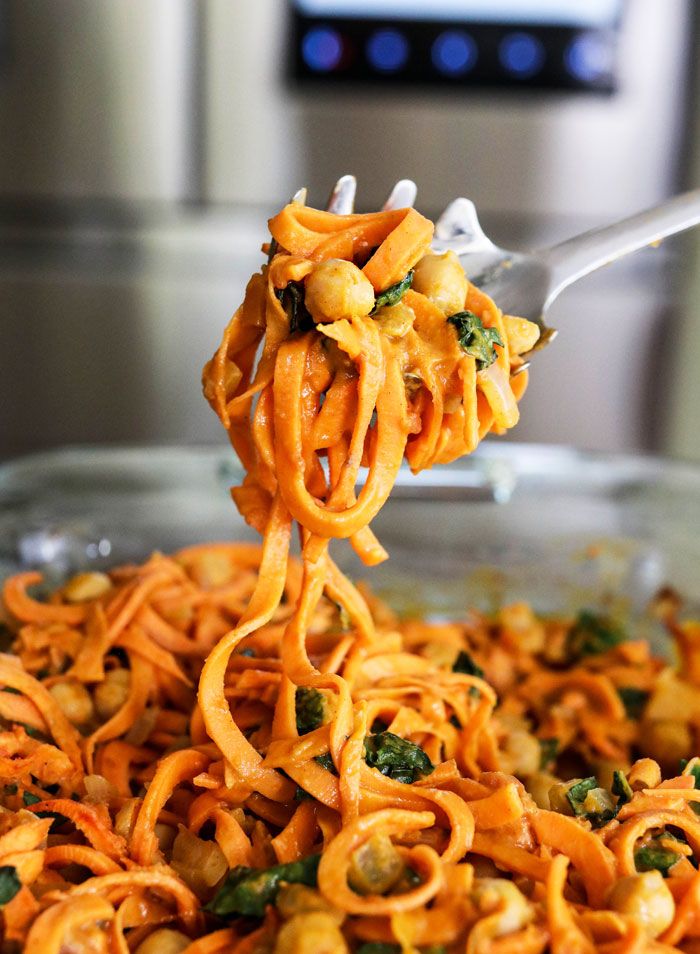 Sweet Potato Noodles with Creamy Tuscan Pumpkin Sauce