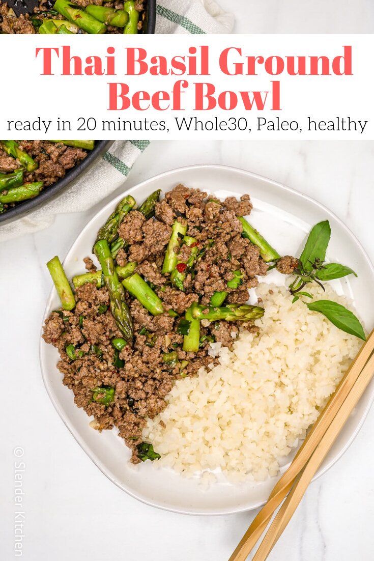 Thai Basil Ground Beef Bowl