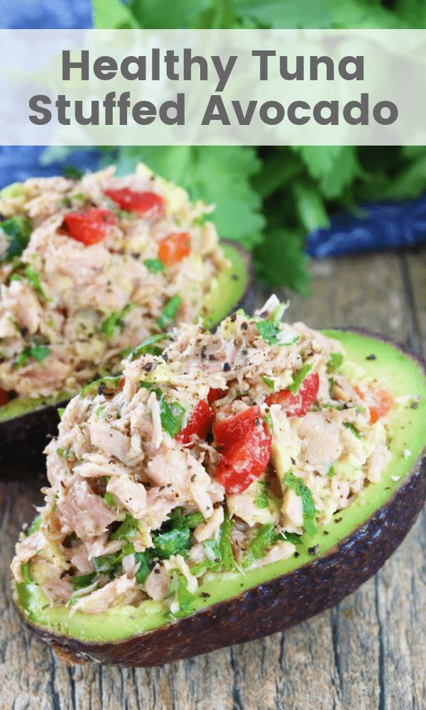 This Healthy Tuna Stuffed Avocado is stuffed with a flavorful southwest mixture...