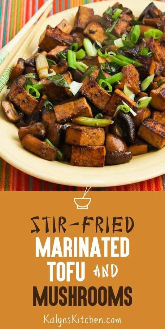 Stir-Fried Marinated Tofu and Mushrooms