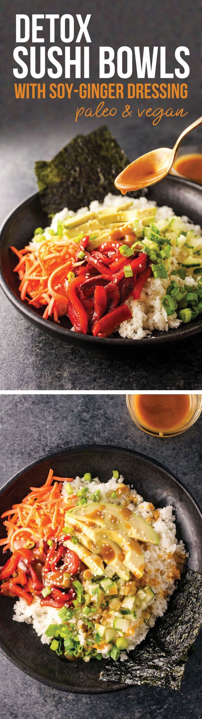 Vegan Sushi Bowls with Soy-Ginger Dressing