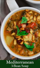 Mediterranean Bean Soup with Tomato Pesto | The Mediterranean Dish