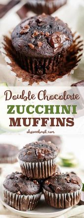 Double Chocolate Zucchini Muffins - Oh Sweet Basil