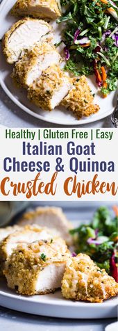 Quinoa Crusted Chicken with Goat Cheese | Food Faith Fitness