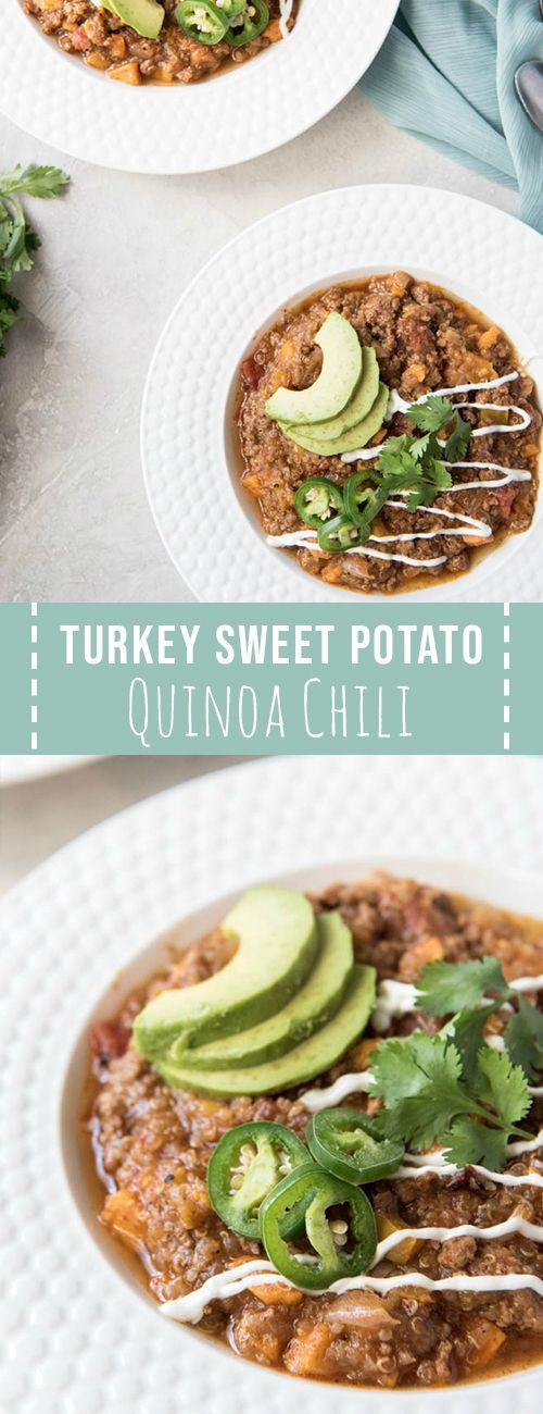 Instant Pot Turkey Sweet Potato Quinoa Chili