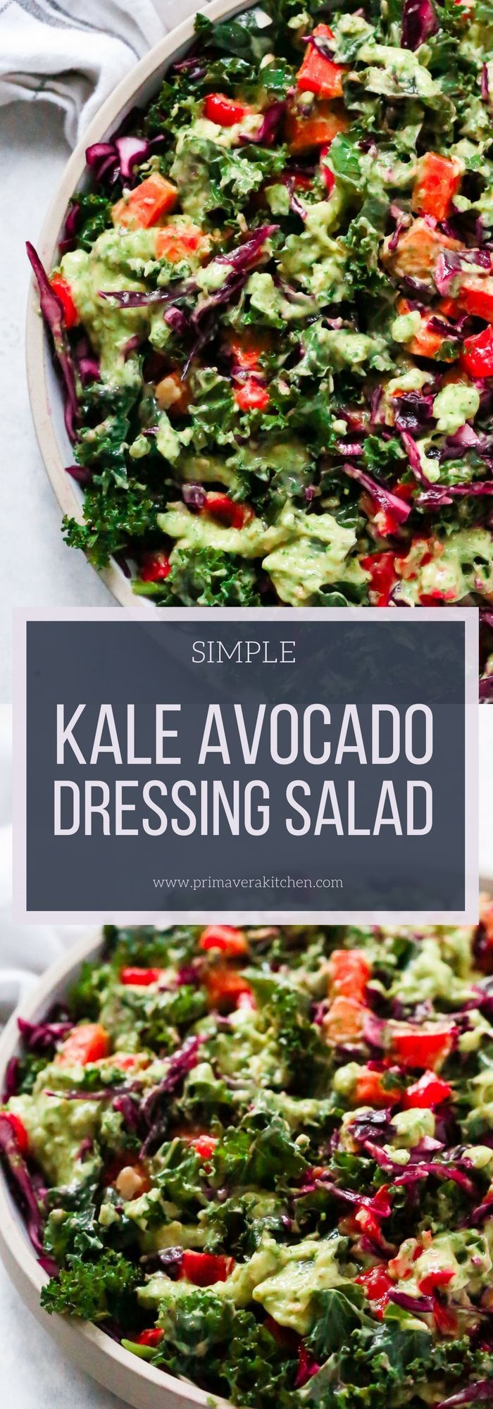 Simple Kale Salad with Avocado Dressing - Simple Kale Salad with Avocado Dressin...