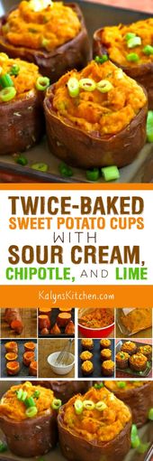 Twice-Baked Sweet Potato Cups with Sour Cream, Chipotle, and Lime – Kalyn's Kitchen
